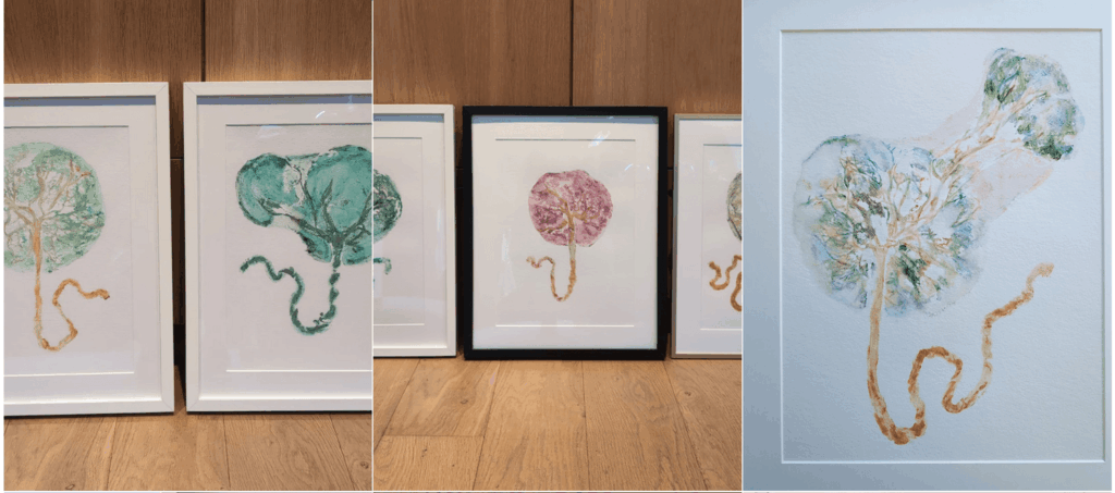 Les empreintes sont des manières artistiques d'honorer le placenta de son bébé